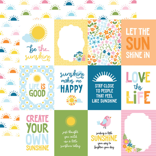 You Are My Sunshine: 3x4 Journaling Cards 12x12 Patterned Paper