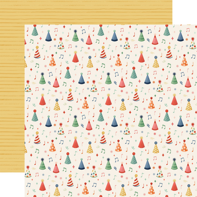 They Say It's Your Birthday: Birthday Song Party Hats 12x12 Patterned Paper