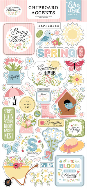 In Full Bloom 6x13 Chipboard Accents