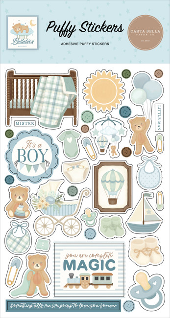 Little Lullabies - Baby Boy Puffy Stickers