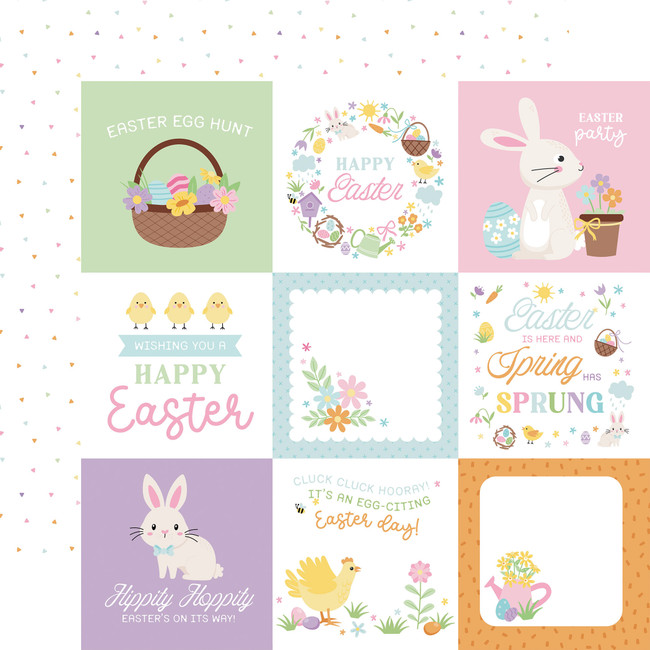 Easter Basket: 4x4 Journaling Cards 12x12 Patterned Paper