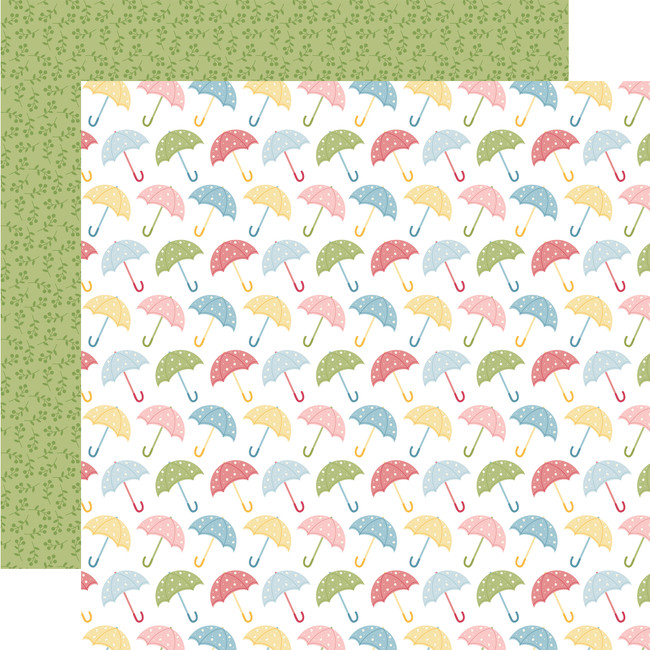 In Full Bloom: Hello Spring Umbrellas 12x12 Patterned Paper