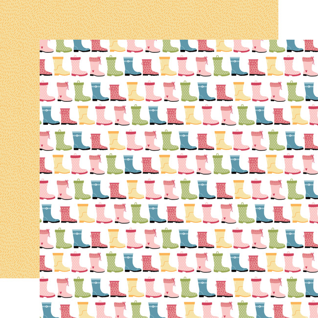 In Full Bloom: Put On Your Rainboots 12x12 Patterned Paper
