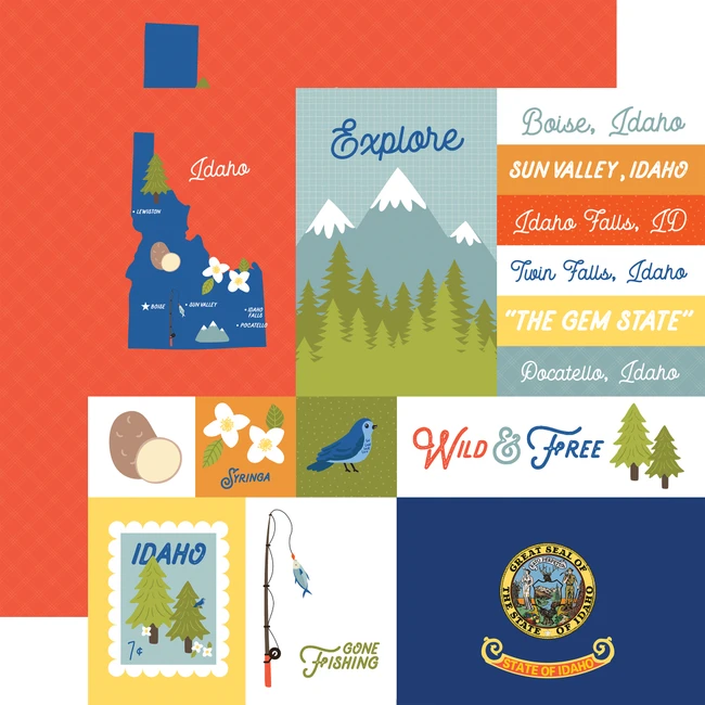 Our United States: Idaho 12x12 Patterned Paper
