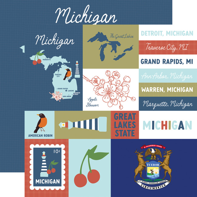 Our United States: Michigan 12x12 Patterned Paper