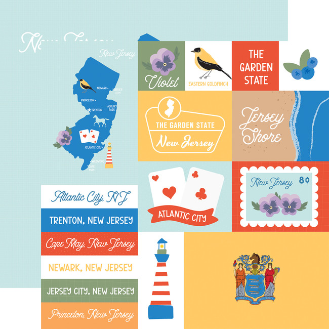 Our United States: New Jersey 12x12 Patterned Paper
