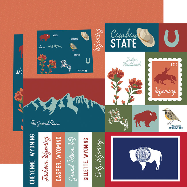 Our United States: Wyoming 12x12 Patterned Paper