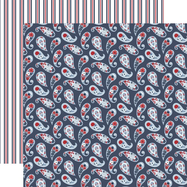 All American: Floral Paisley 12x12 Patterned Paper