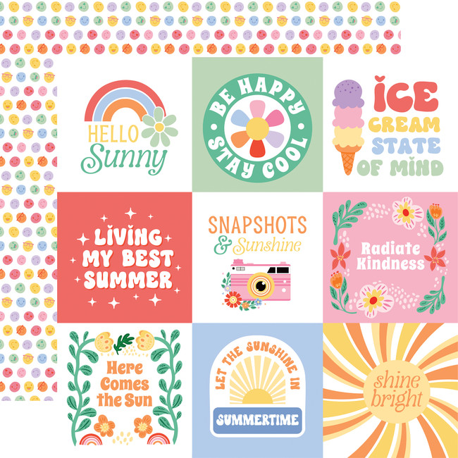 Our Groovy Summer: 4x4 Journaling Cards 12x12 Patterned Paper