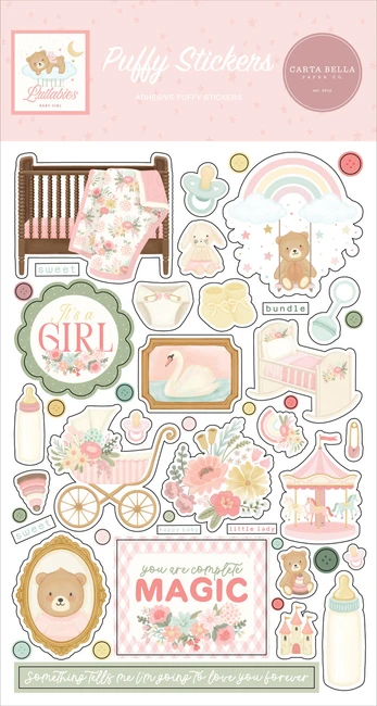 Little Lullabies - Baby Girl Puffy Stickers