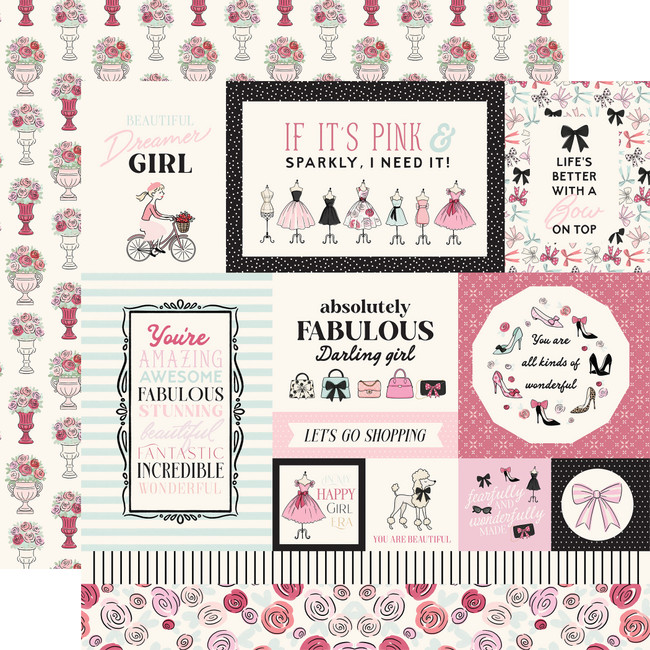 French Girl: Multi Journaling Cards 12x12 Patterned Paper