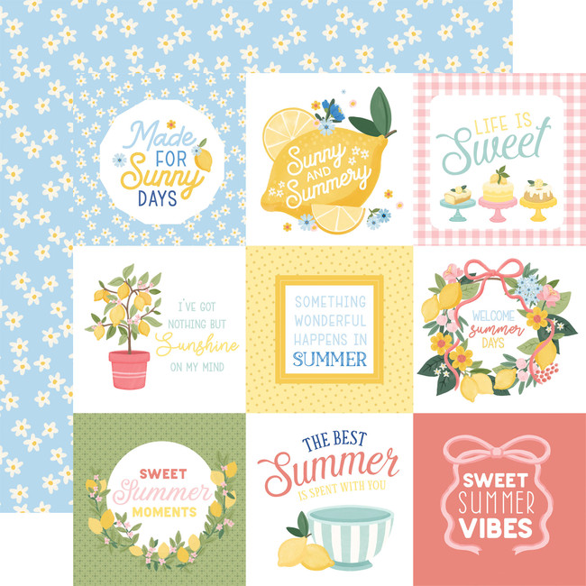 Lemonade: 4x4 Journaling Cards 12x12 Patterned Paper