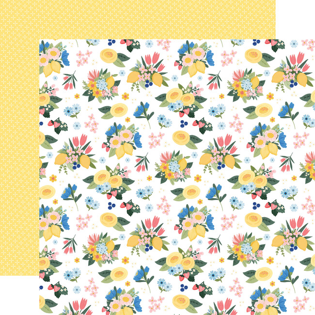 Lemonade: Sunshine Floral 12x12 Patterned Paper