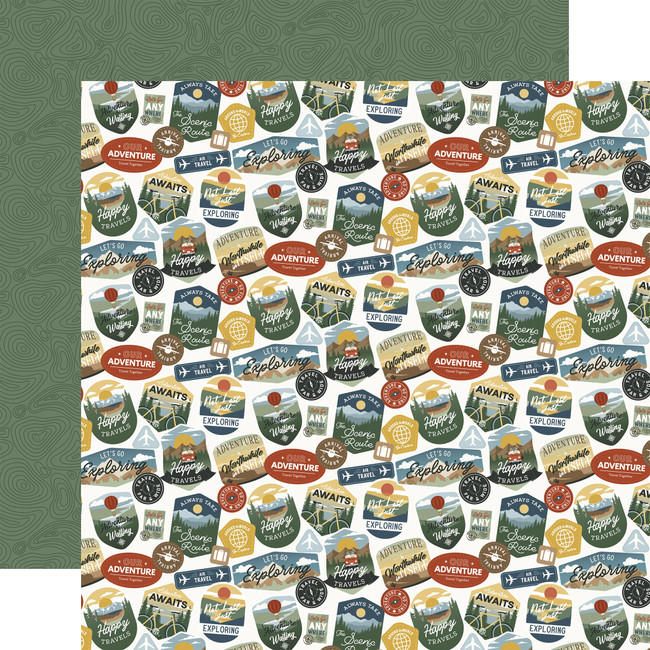 It's Time To Travel: Traveling Patches 12x12 Patterned Paper