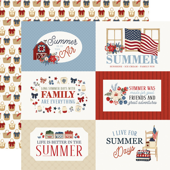 Americana Summer: 6x4 Journaling Cards 12x12 Patterned Paper