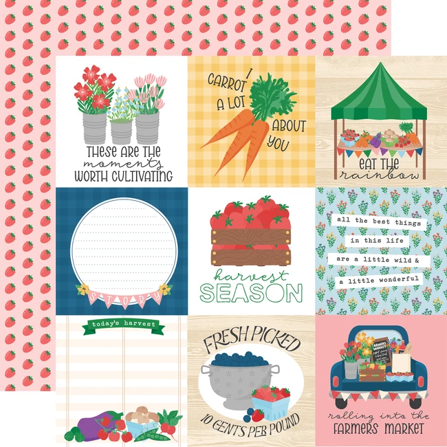 Freshly Picked: 4x4 Journaling Cards 12x12 Patterned Paper