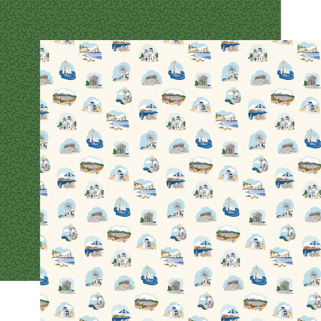 Greece: Explore Greece  12x12 Patterned Paper