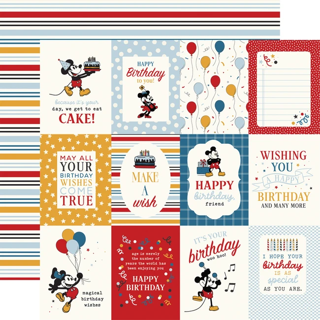 Mouse And Me Birthday: 3x4 Journaling Cards 12x12 Patterned Paper