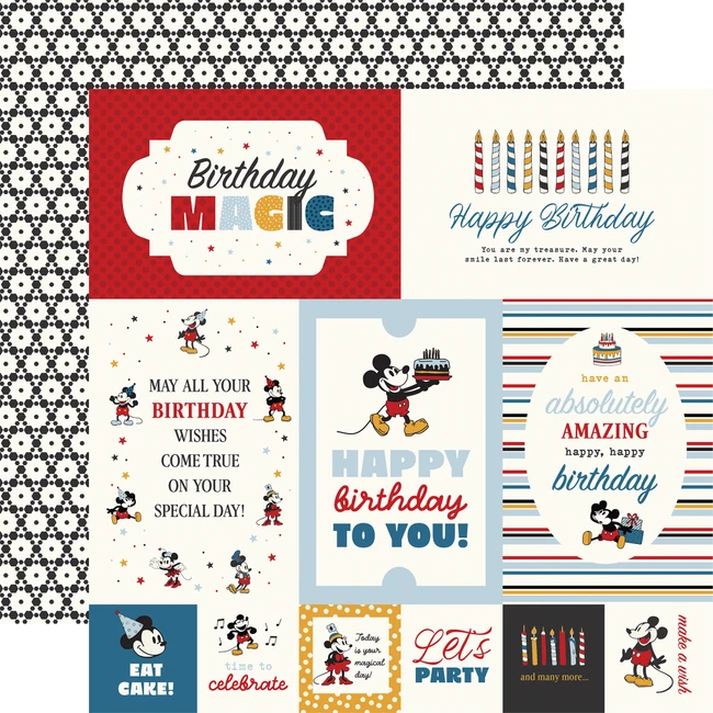 Mouse And Me Birthday: Multi Journaling Cards 12x12 Patterned Paper
