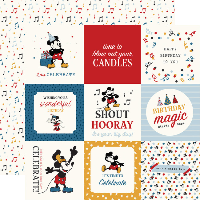 Mouse And Me Birthday: 4x4 Journaling Cards 12x12 Patterned Paper