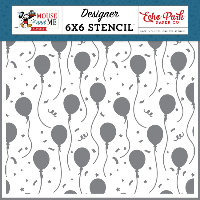 Mouse And Me Birthday: Birthday Magic Balloons Stencil