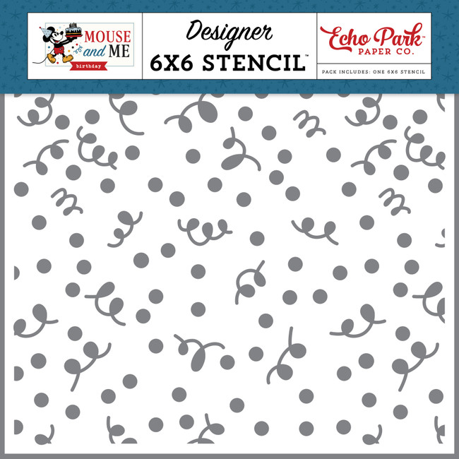 Mouse And Me Birthday: Time To Party Confetti Stencil