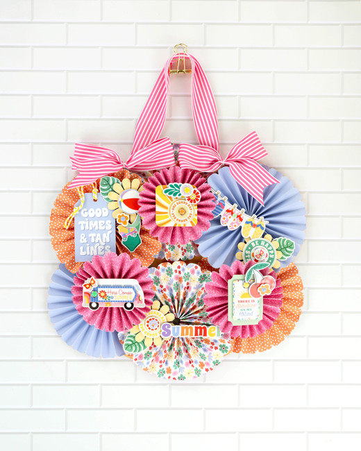 Our Groovy Summer Paper Fan Wreath Digital Instructions