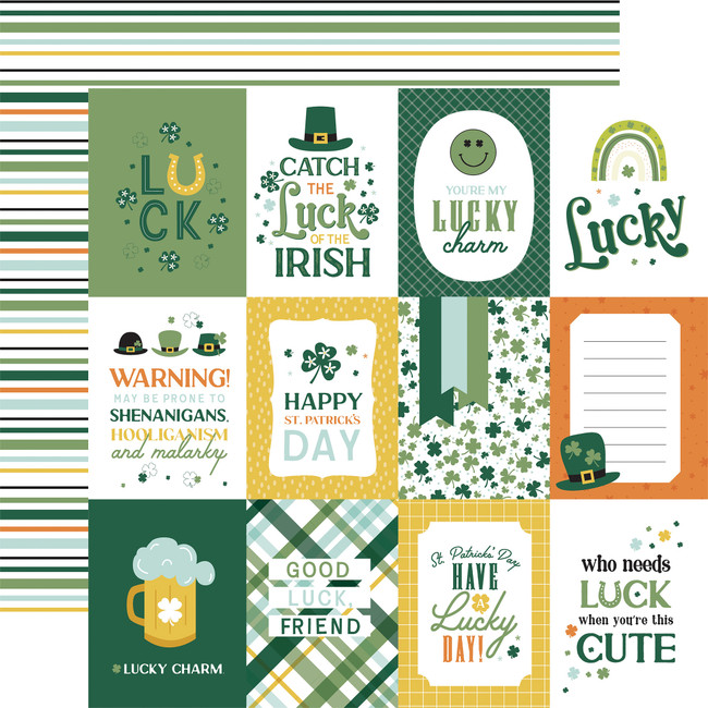 Lucky Charm: 3x4 Journaling Cards 12x12 Patterned Paper