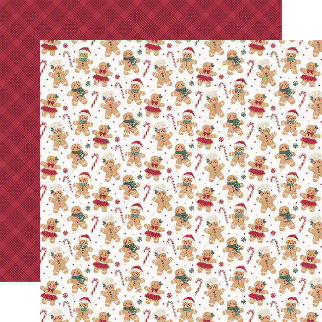 Baking Christmas Cheer: Cheerful Gingerbread 12x12 Patterned Paper