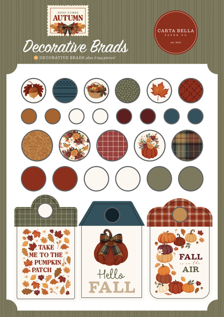 Here Comes Autumn Decorative Brads