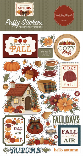 Here Comes Autumn Puffy Stickers