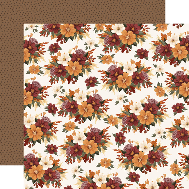 Here Comes Autumn: Fall Floral Bunches 12x12 Patterned Paper