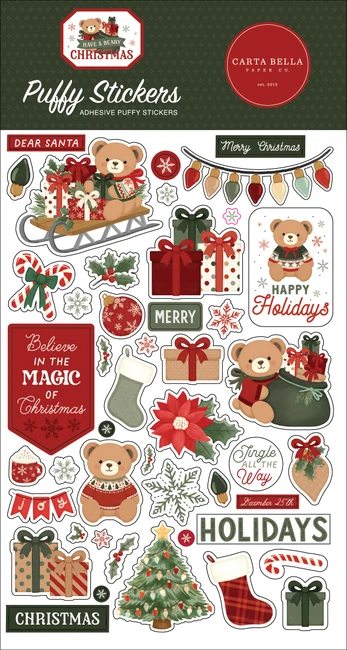 Have A Beary Christmas Puffy Stickers
