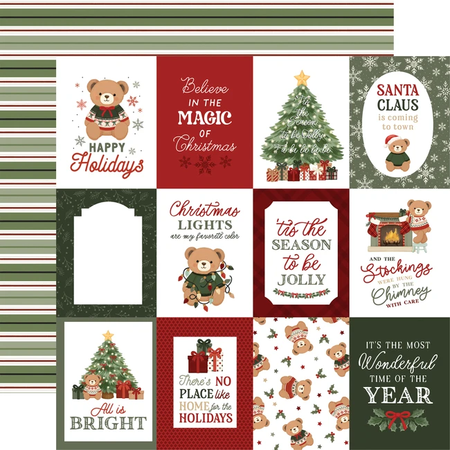 Have A Beary Christmas: 3x4 Journaling Cards 12x12 Patterned Paper