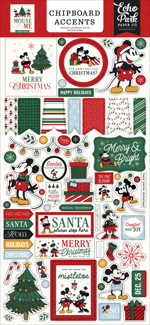 Mouse And Me Christmas 6x13 Chipboard Accents