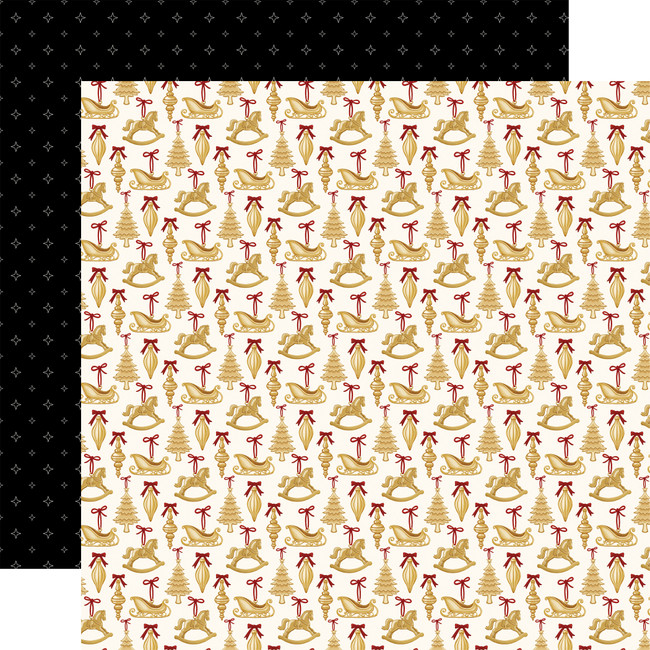 Classic Christmas: Golden Ornaments 12x12 Patterned Paper