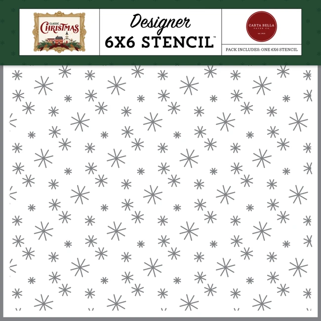 Classic Christmas: Season's Greetings Snowflakes Stencil