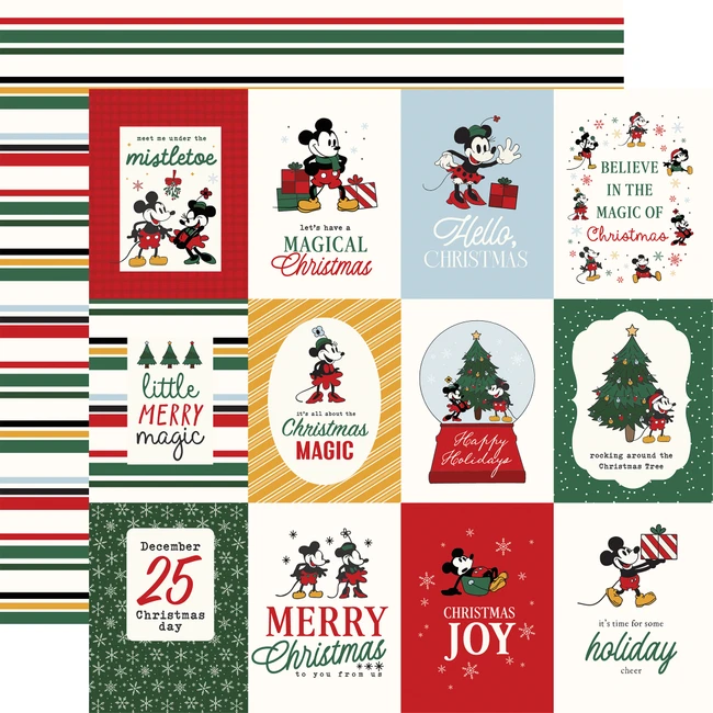Mouse And Me Christmas: 3x4 Journaling Cards 12x12 Patterned Paper