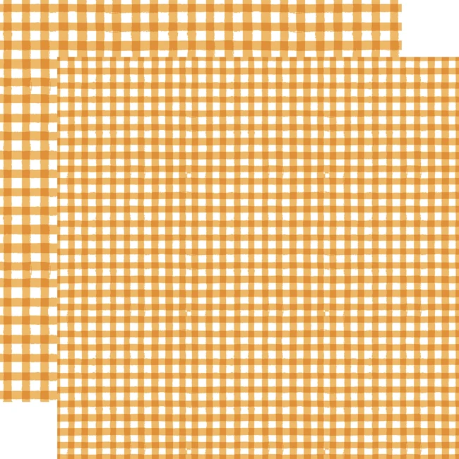 Watercolor Gingham Autumn: Peach 12x12 Patterned Paper