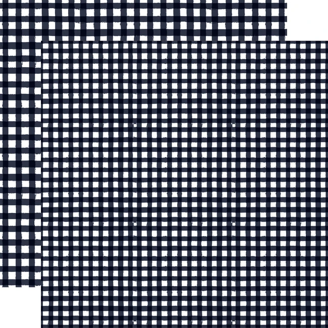 Watercolor Gingham Winter: Navy 12x12 Patterned Paper