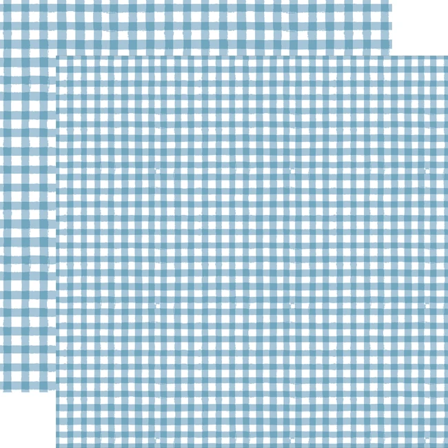 Watercolor Gingham Winter: Sky 12x12 Patterned Paper