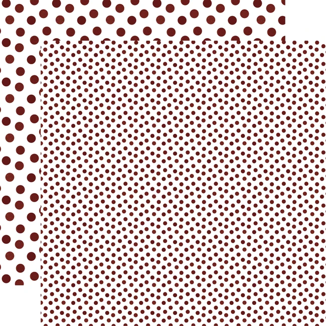Watercolor Polka Dots Autumn: Burnt Red 12x12 Patterned Paper