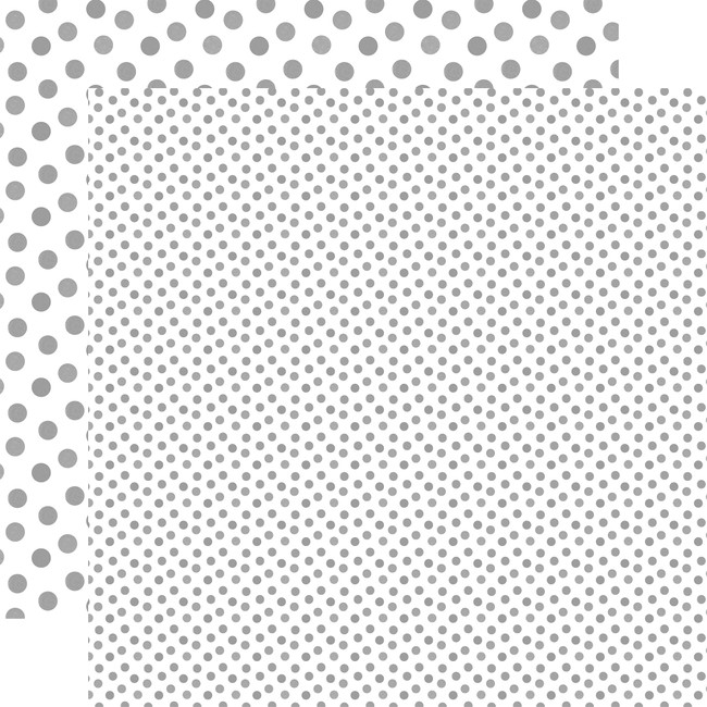 Watercolor Polka Dots Winter: Light Gray 12x12 Patterned Paper