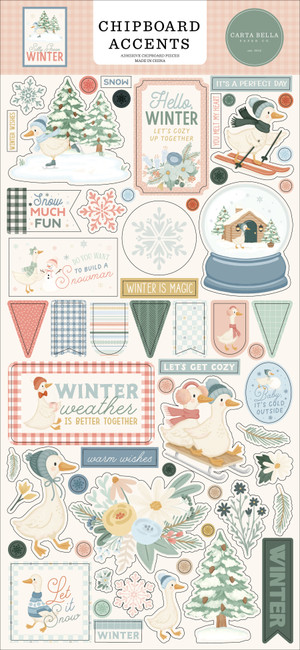 Silly Goose Winter 6x13 Chipboard Accents
