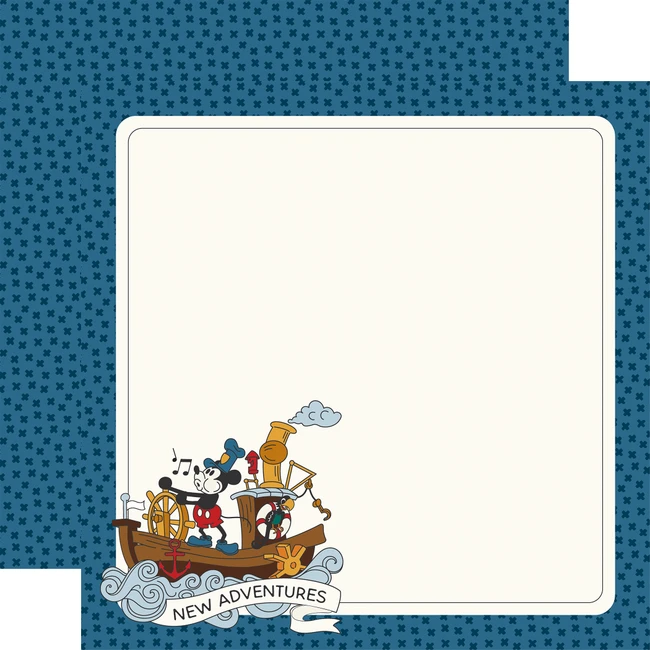 Mouse And Me Page Frames: Sailing Mouse Page Frame 12x12 Patterned Paper