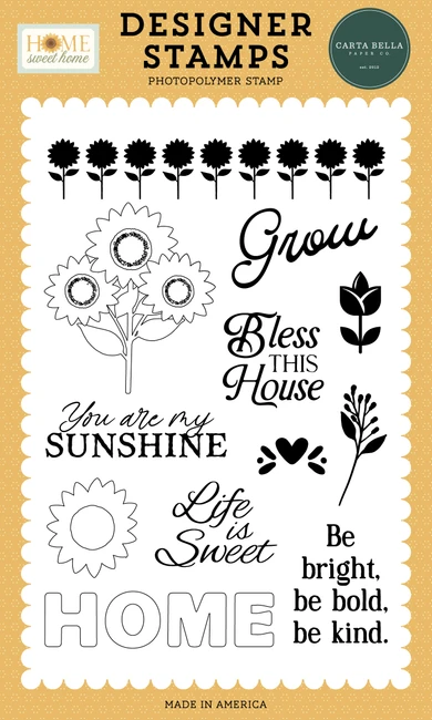 Home Sweet Home: Sunflower Strip Stamp Set
