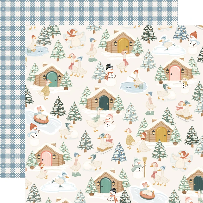 Silly Goose Winter: Winter Goose Village 12x12 Patterned Paper