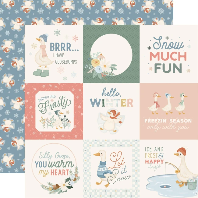Silly Goose Winter: 4x4 Journaling Cards 12x12 Patterned Paper