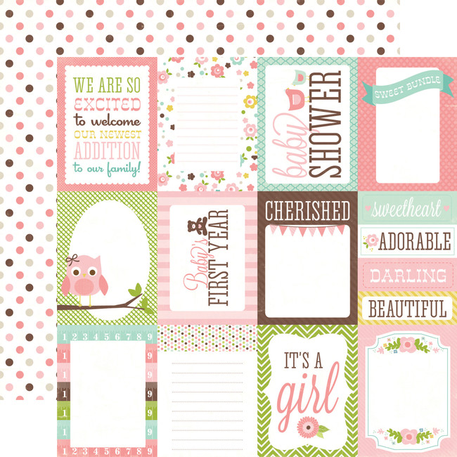 Bundle of Joy Girl: 3x4 Journaling Cards 12x12 Patterned Paper