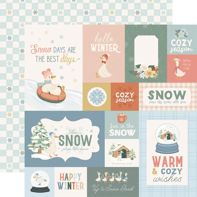 Silly Goose Winter: Multi Journaling Cards 12x12 Patterned Paper
